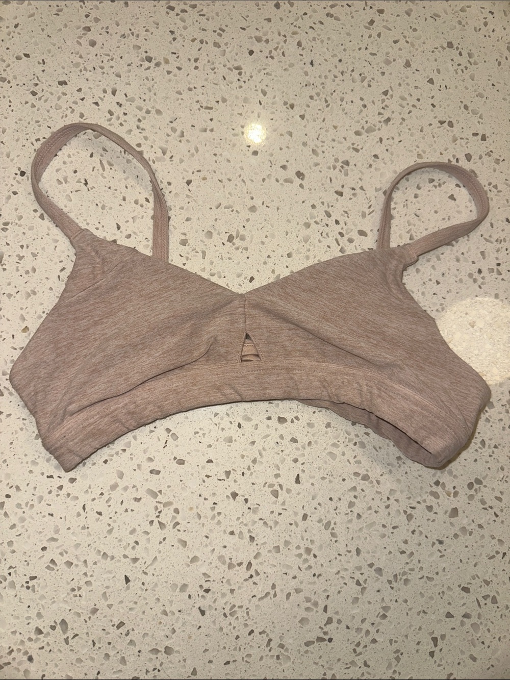 ALO Yoga Lounge Bra Tan Heathers XS